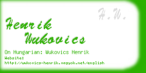 henrik wukovics business card